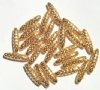 25 19x5mm Gold Plated Filigrae Oval Metal Beads